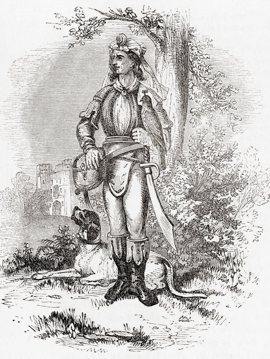 A grand falconer, from Old England: A Pictorial Museum by English School