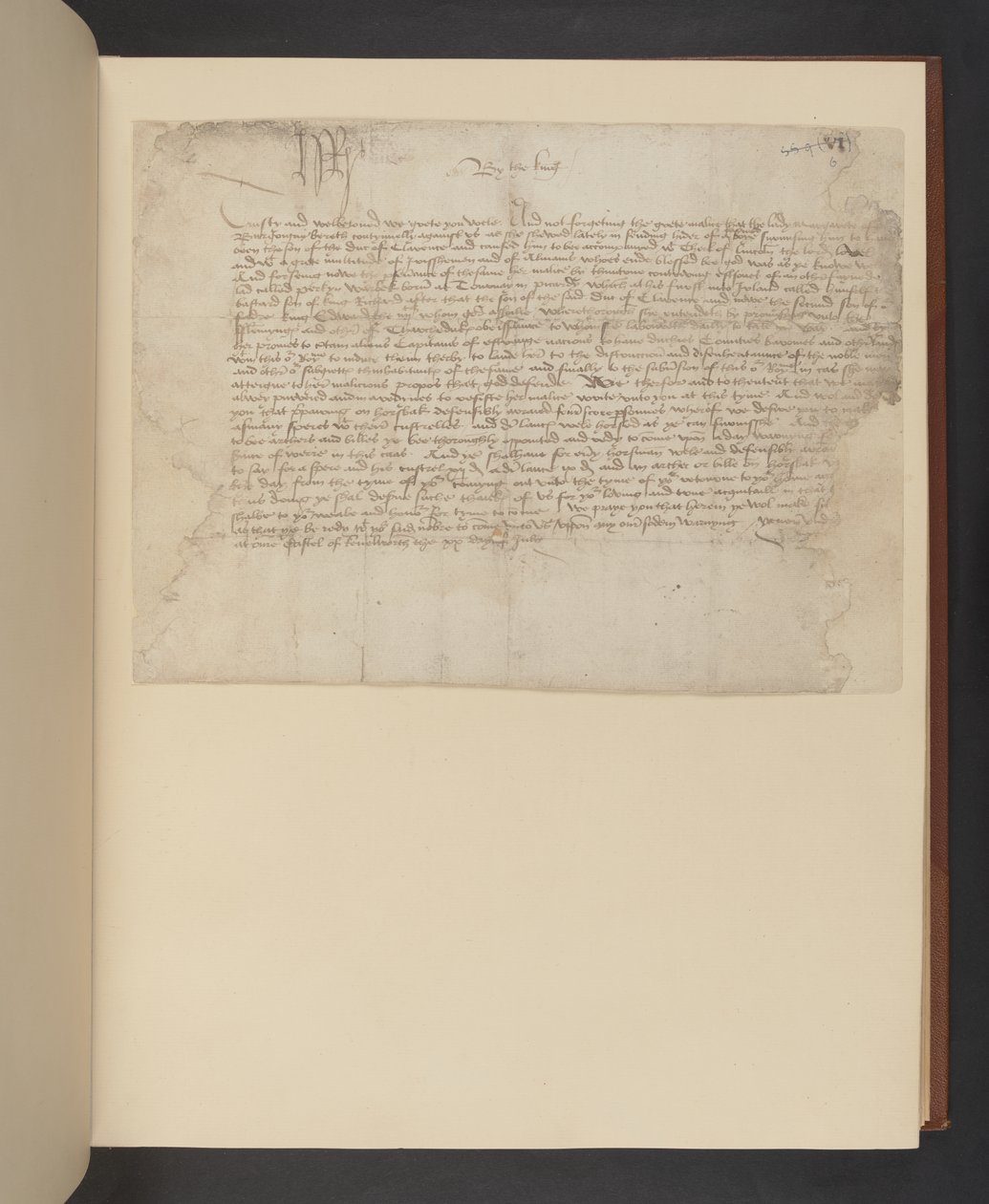 A Letter Written by Henry VII to the Knight Sir Gilbert Talbot, Add MS ...