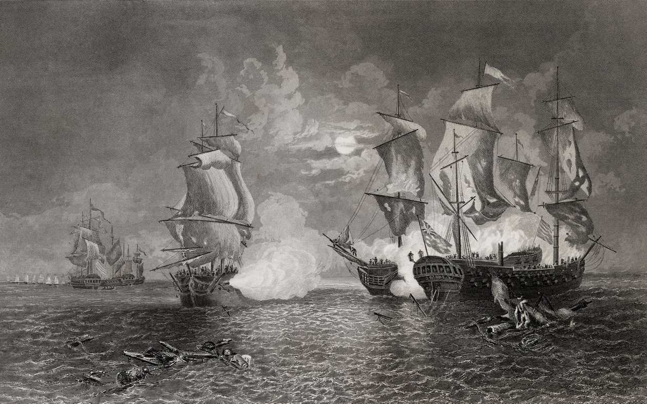 Action between Bonhomme Richard and the Serapis, 23rd September 1779 by English School
