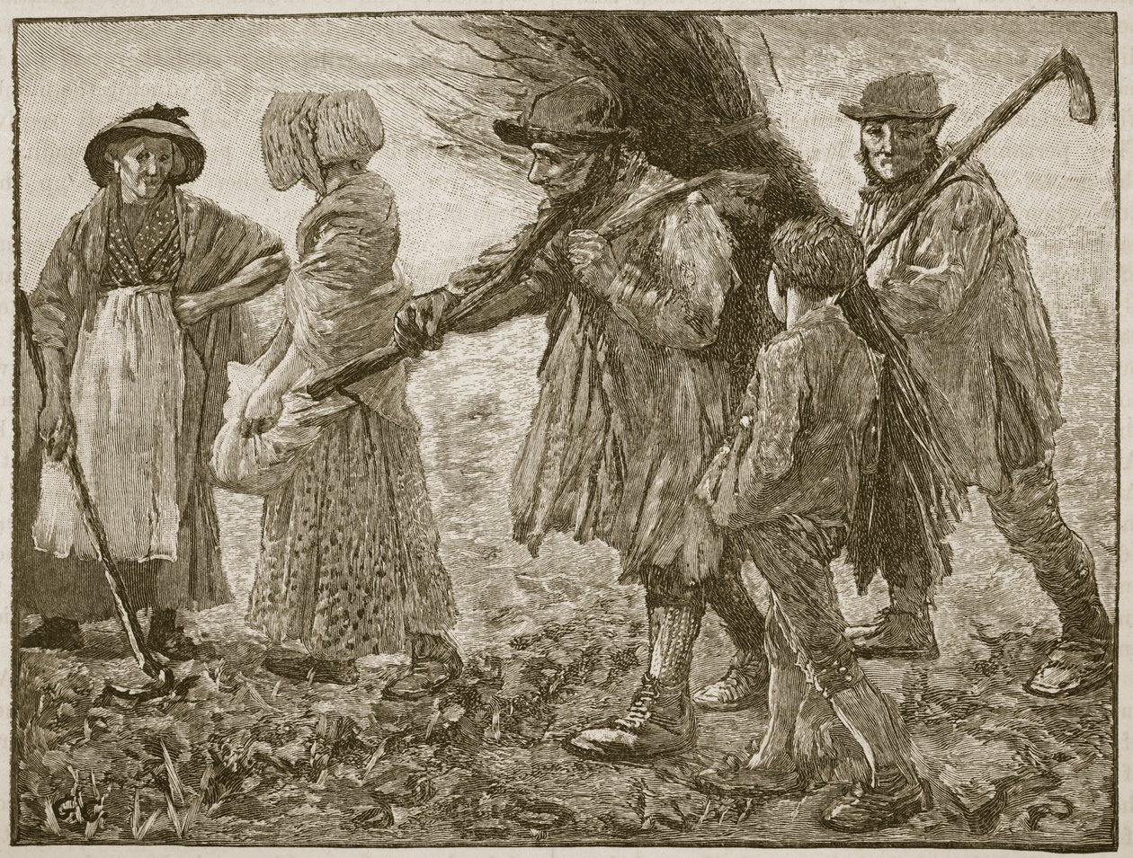 Agricultural Labourers at the time of the First Reform Parliament, illustration from Cassell