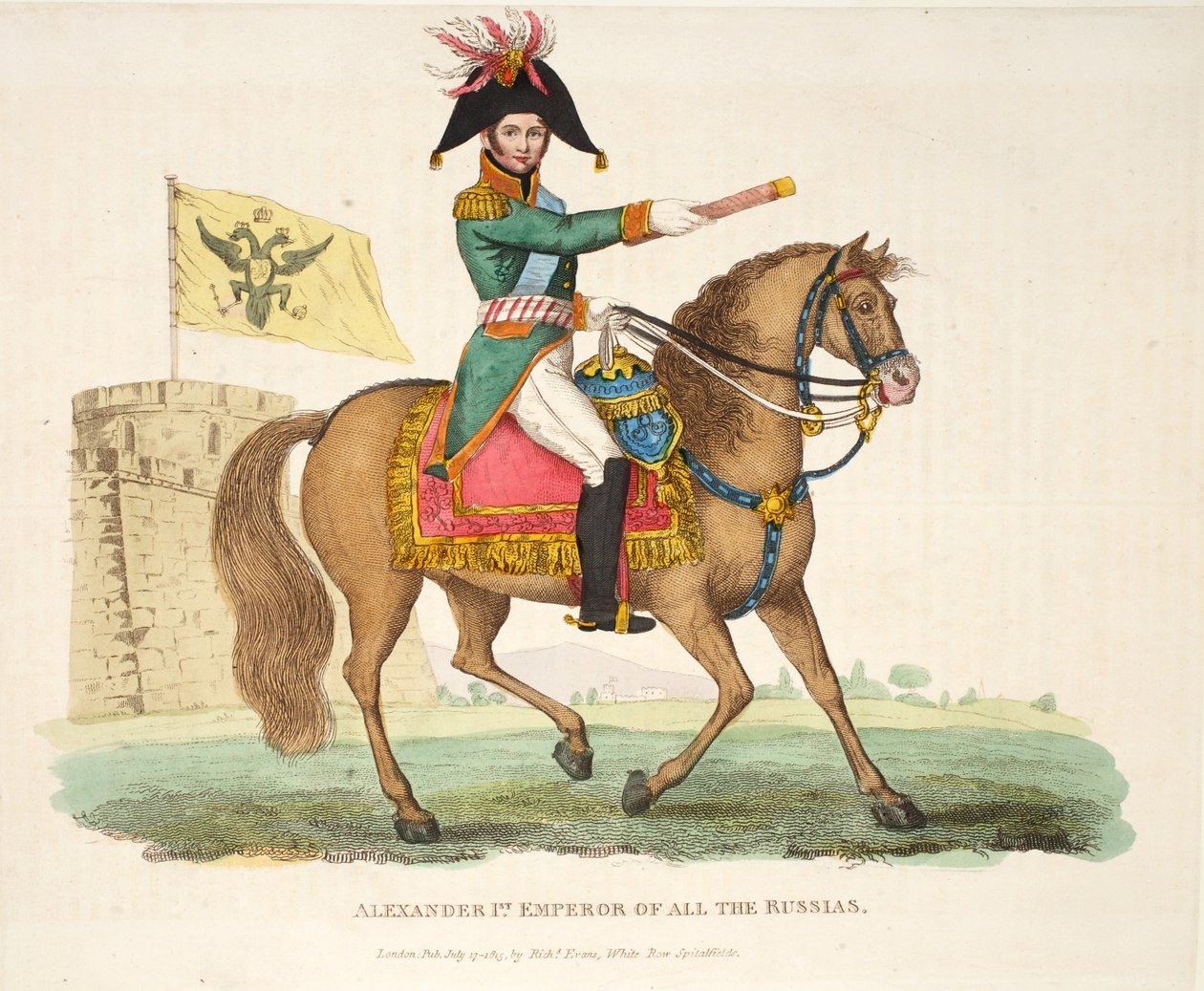 Alexander I, Emperor of All the Russias, Illustration from An Historical Account of the Battle of Waterloo by William Mudford, 1816 by English School