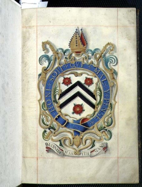 Coat of Arms from a Benefaction Book of New College, Oxford by English School