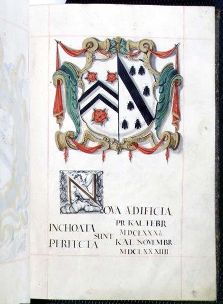 Coat of Arms from a New Buildings Benefaction Book, Oxford by English School