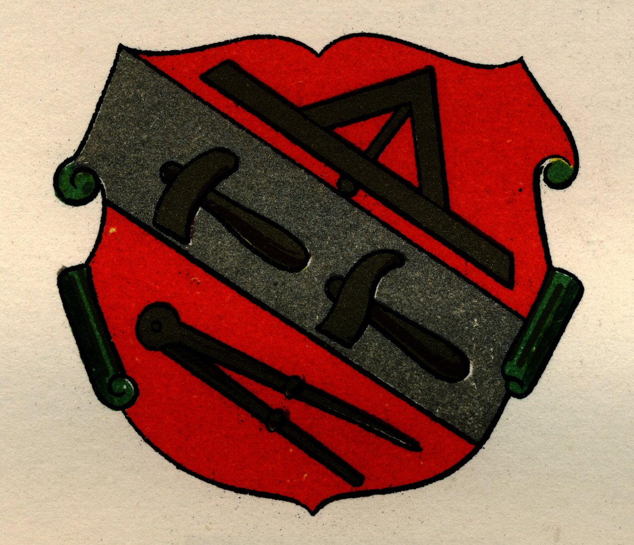 Arms of the Stone Masons of Strasburg, from The History of Freemasonry, volume II, published by Thomas C. Jack, London, 1883 by English School