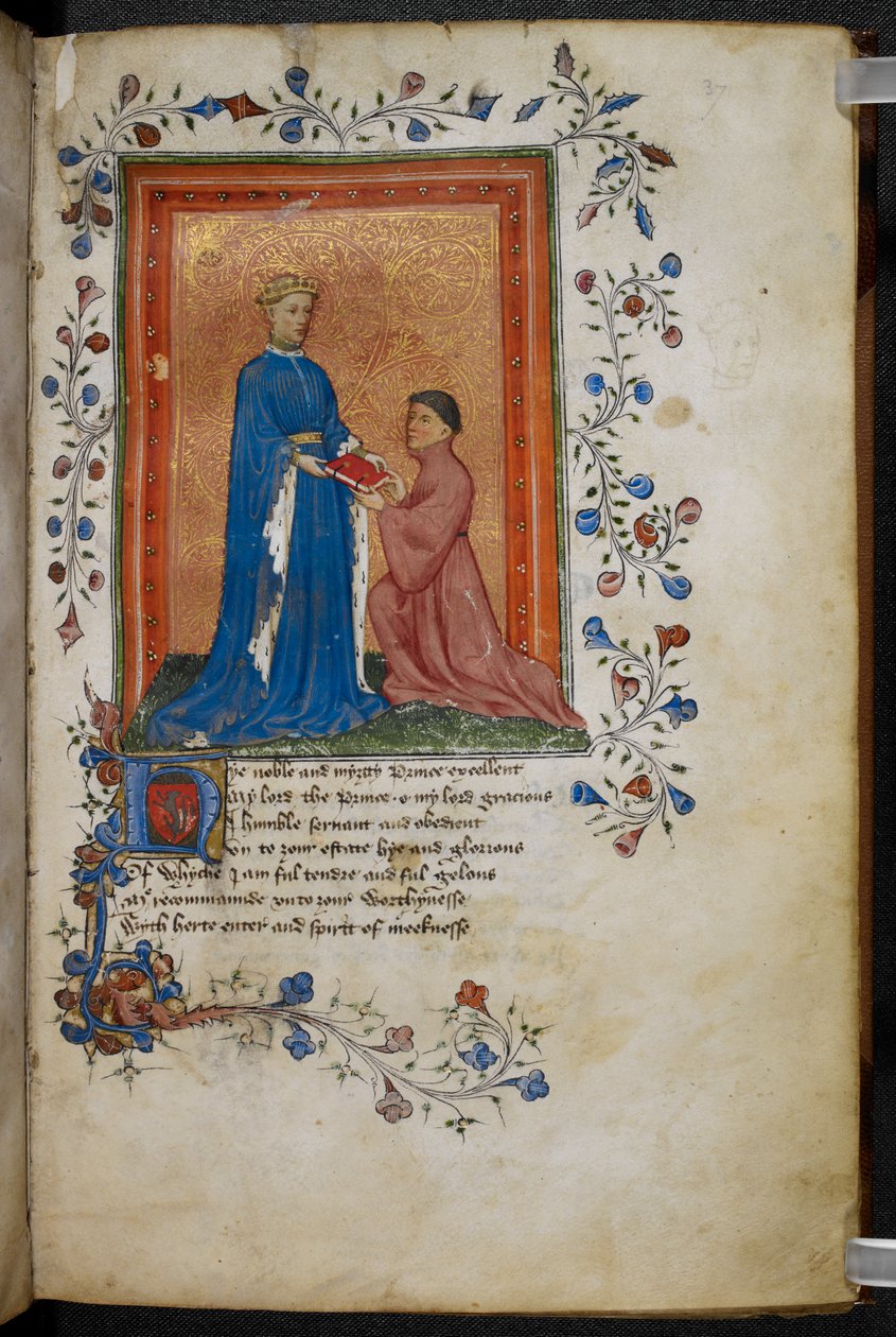 Thomas Hoccleve Presenting His Book 