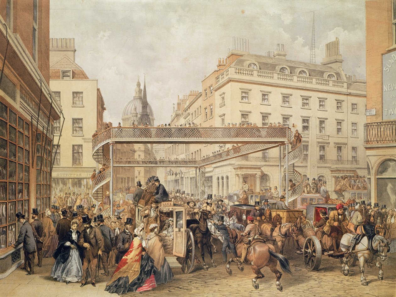 At the Bottom of Ludgate Hill, London by English School