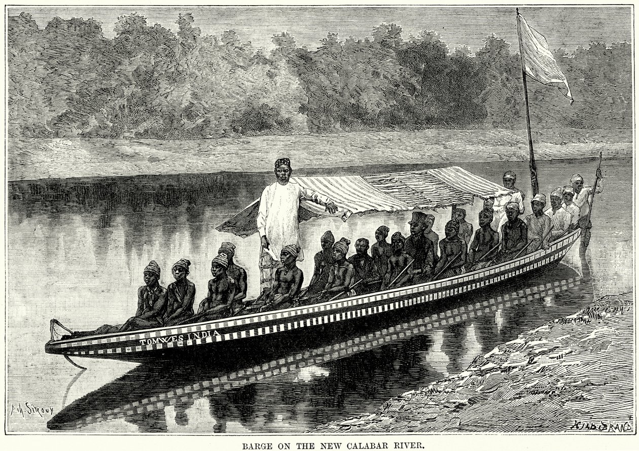 Barge on the New Calabar River by English School