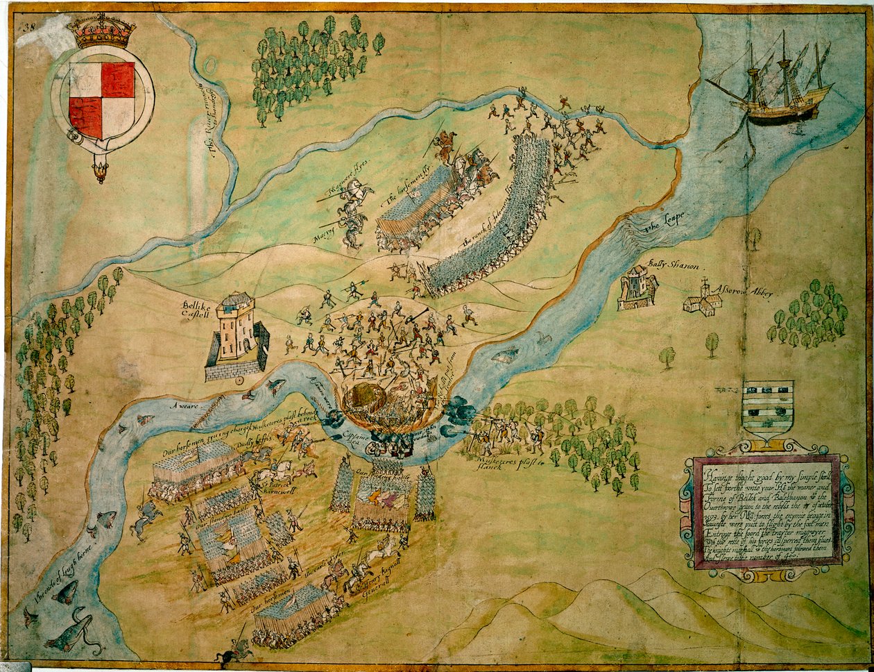 Battle of the Erne Ford in 1593 by English School