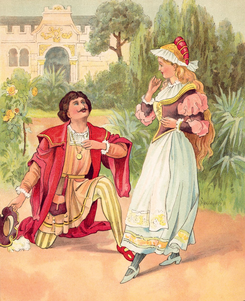 Beauty and the Beast, Here Transformed into a Handsome Prince by English School