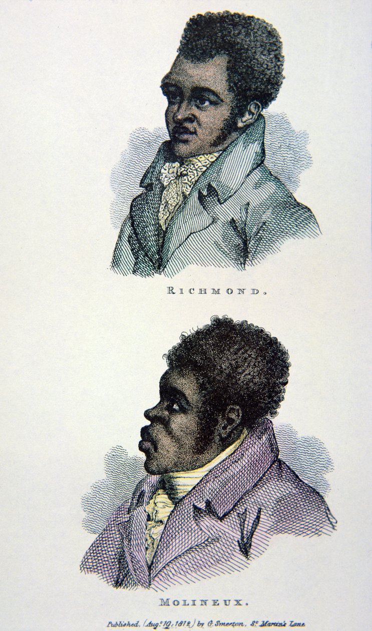 Bill Richmond and Tom Molineaux, print published in 1812 by English School