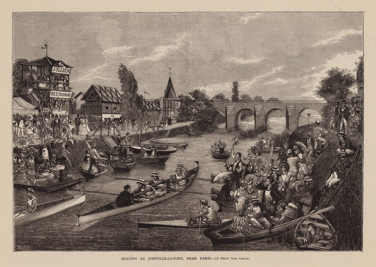 Boating at Joinville-Le-Pont, Near Paris by English School