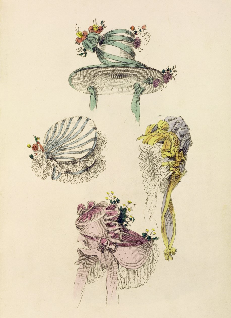 Bonnets for an occasion, fashion plate from Ackermann