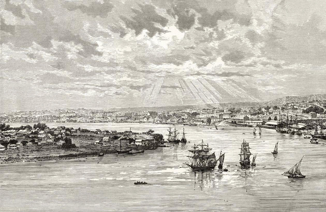 Brisbane Harbour, Australia, c.1880, from 
