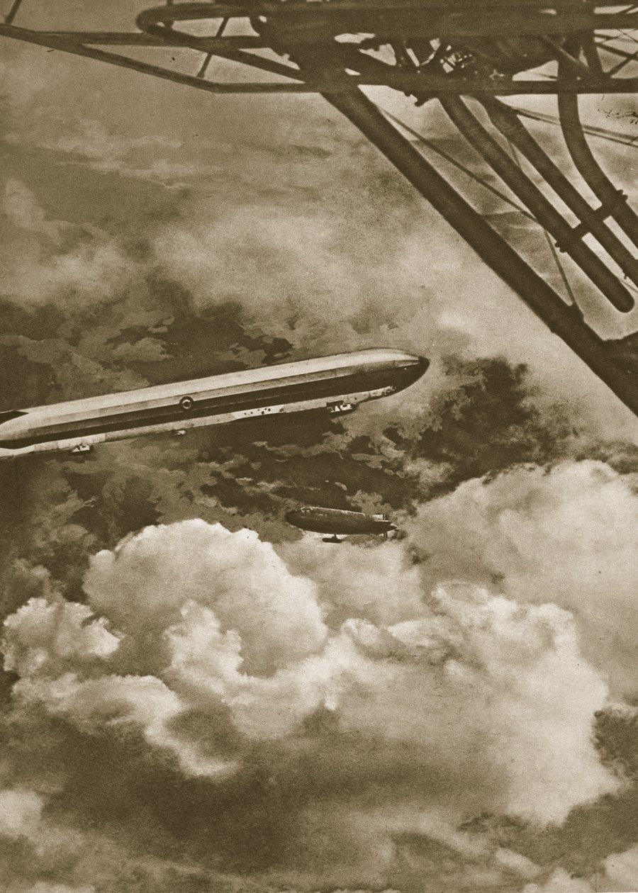 British Airships of Differing Types that Served as Guardians of the Fleet, 1914-19 by English School