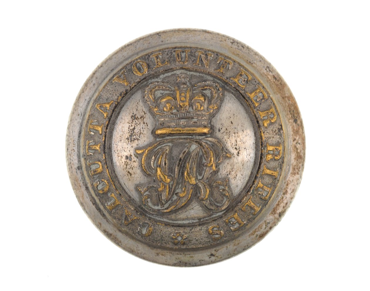 Button, Calcutta Volunteer Rifles, pre-1901 by English School