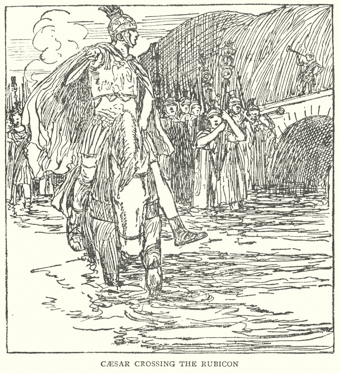 Caesar Crossing the Rubicon by English School