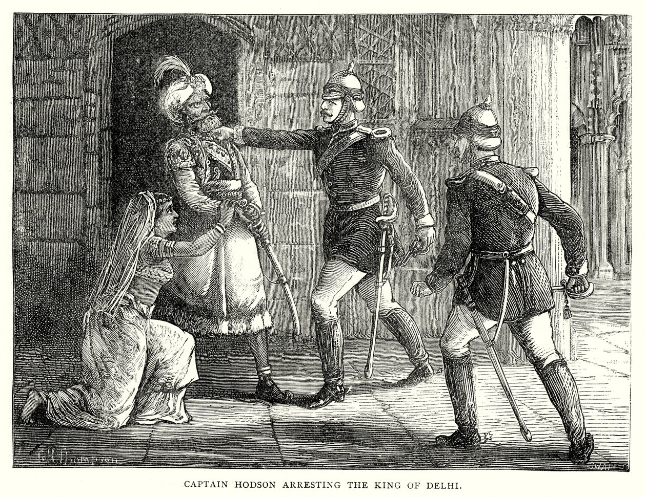Captain Hodson Arresting the King of Delhi by English School