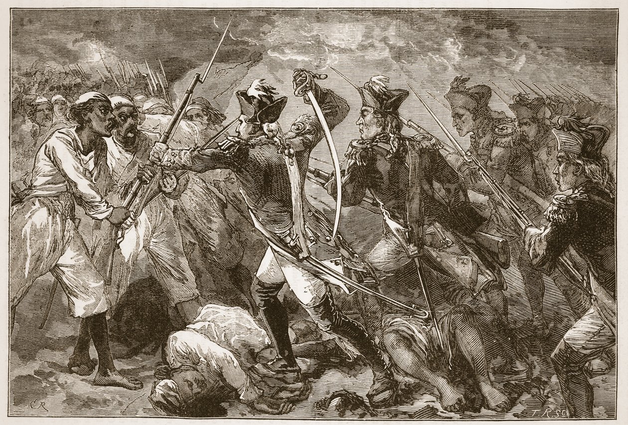 Captain Yorke Leading the Forlorn Hope at Masulipatam, Illustration from Cassell