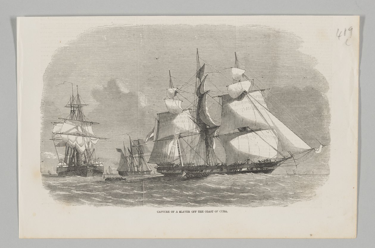 Capture of a Slaver off the Coast of Cuba by English School