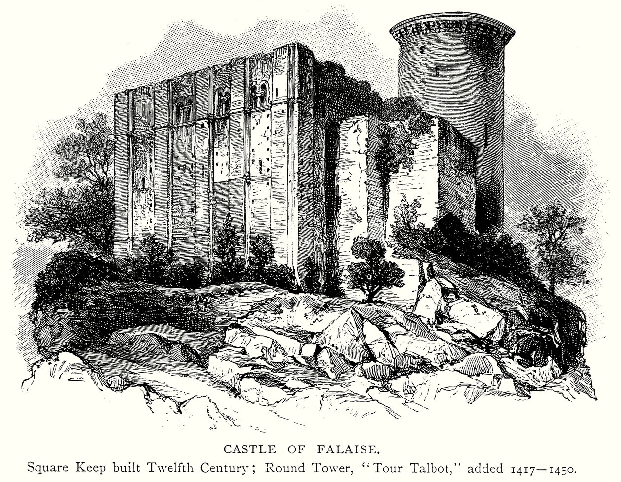 Castle of Falaise by English School