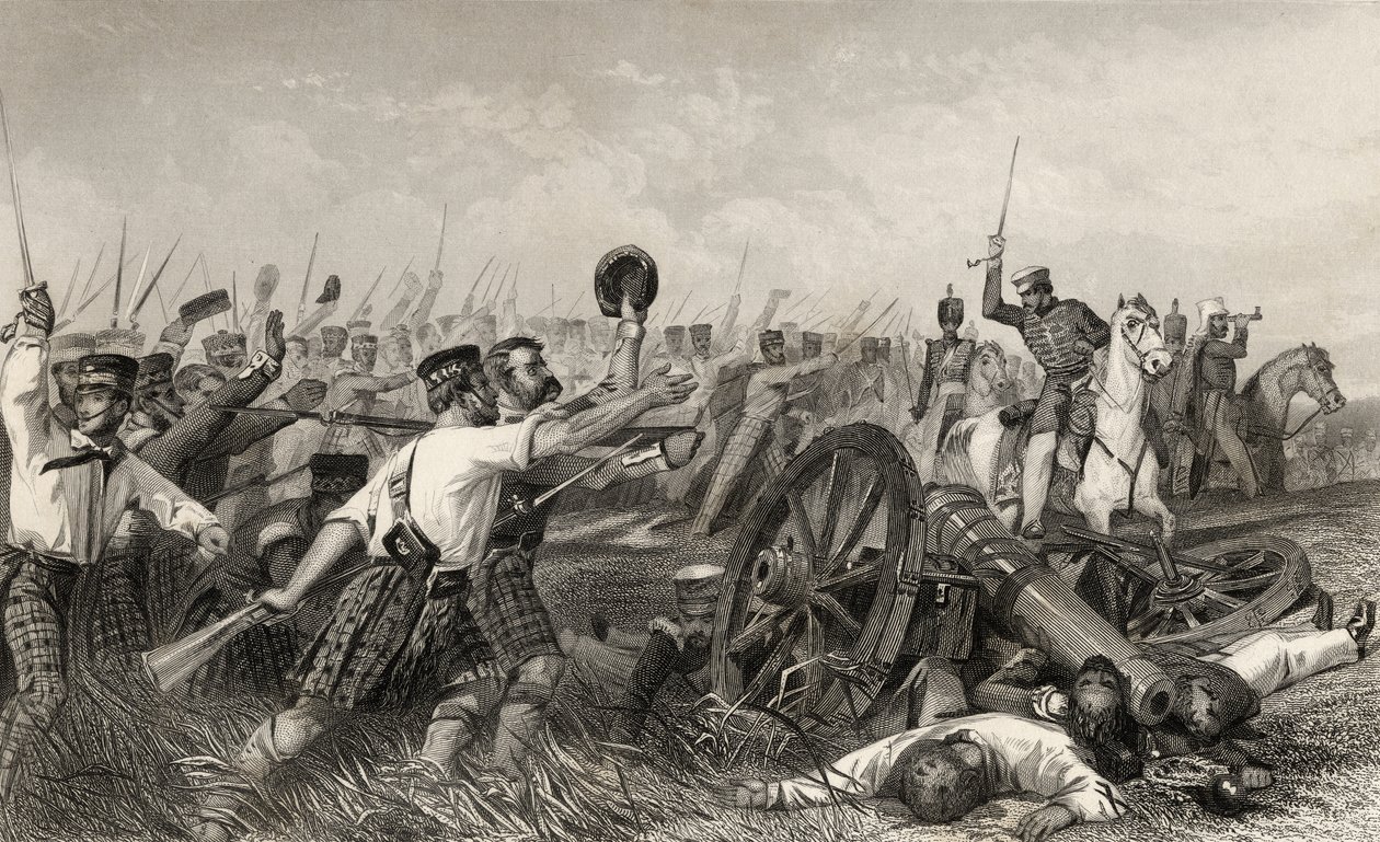Charge of the Highlanders before Cawnpore under General Havelock, from 