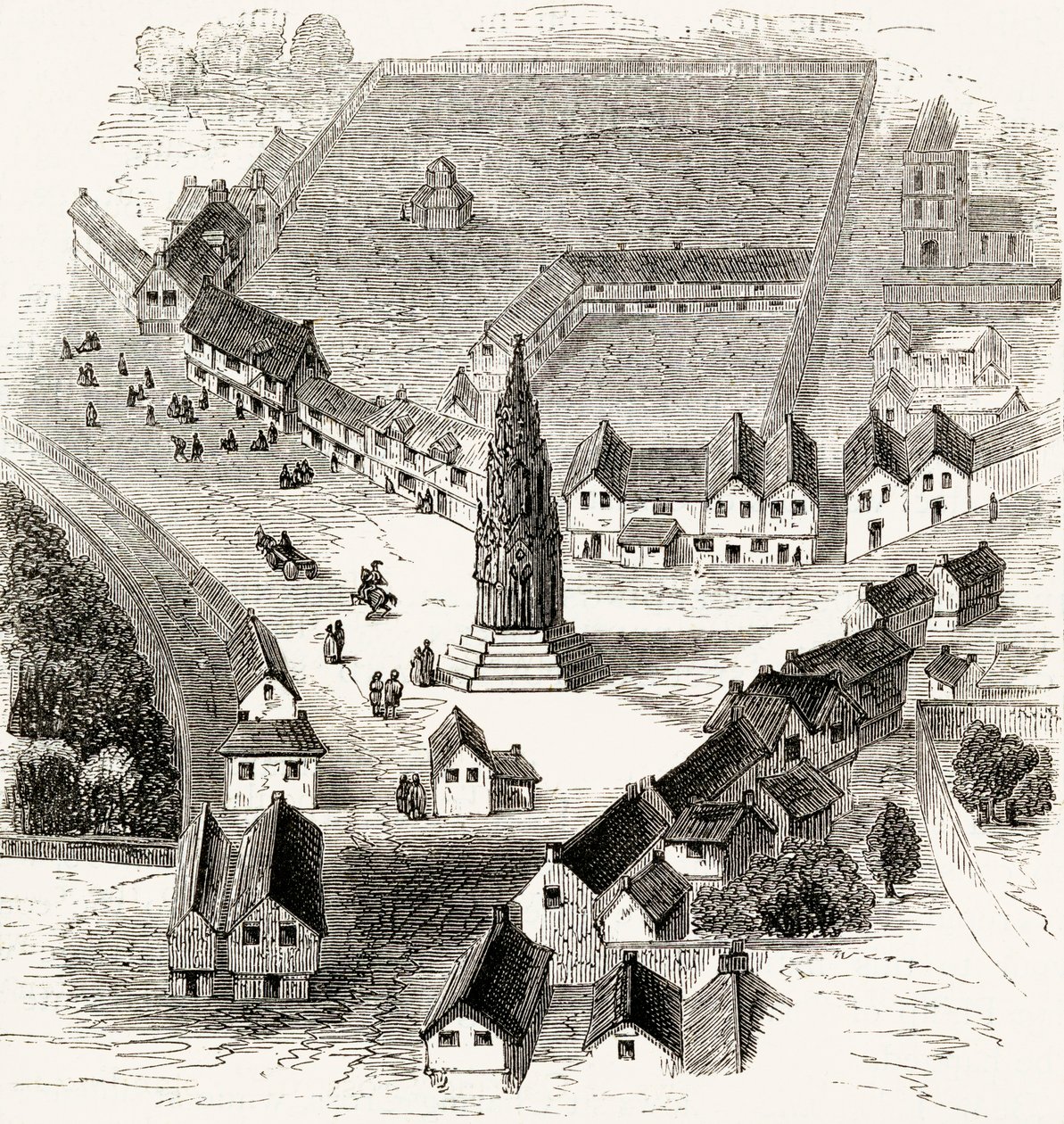 Charing Cross, London, in the 16th Century, c.1865 by English School