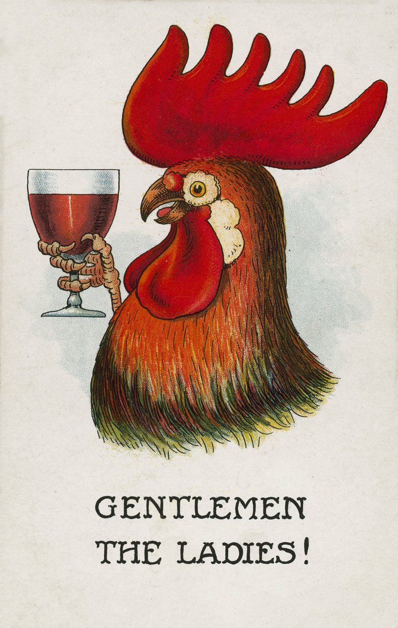 Cockerel Giving a Toast to the Ladies by English School