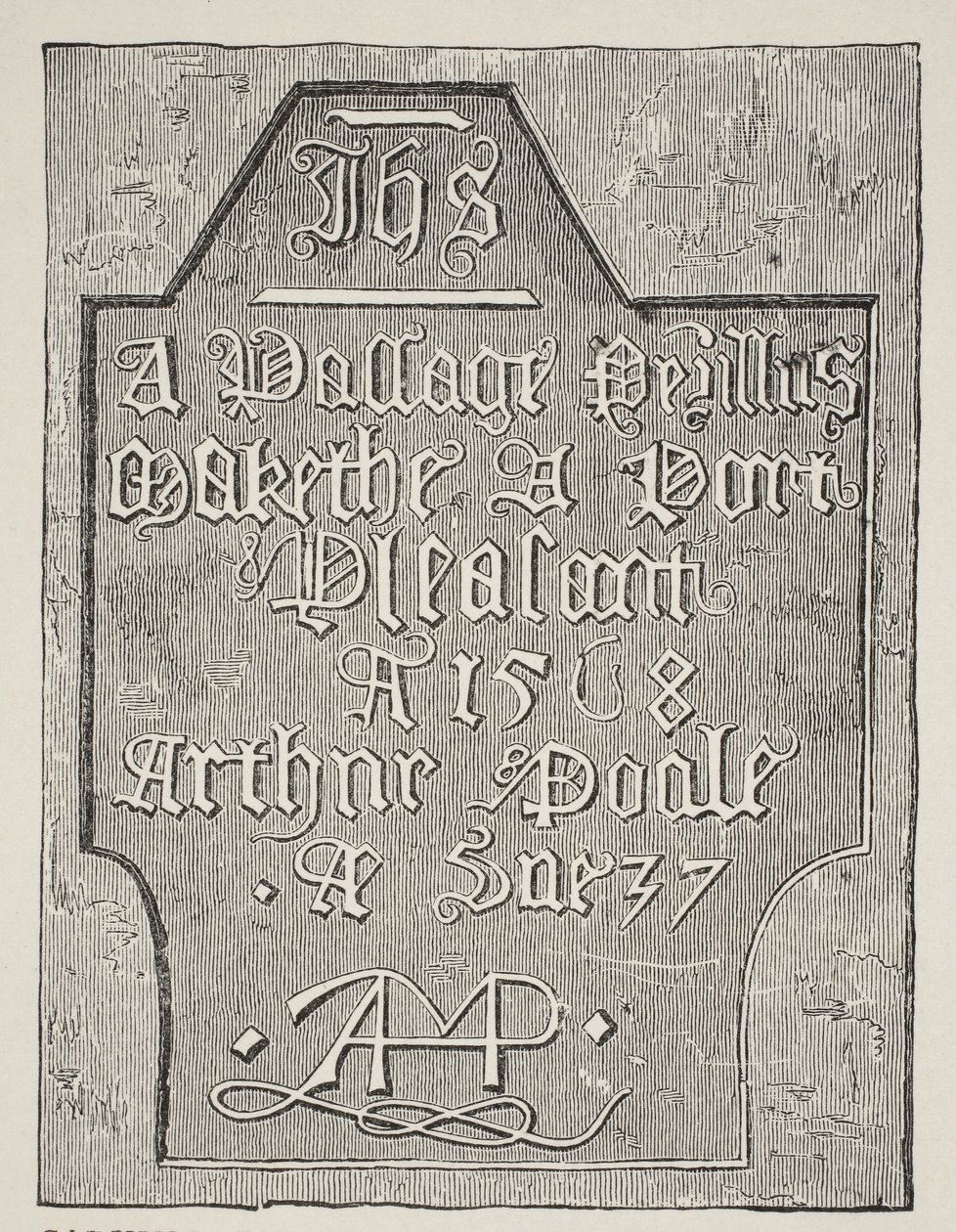 Copy of a carving by Arthur Poole on the wall of his prison cell in the Tower, 1568 by English School