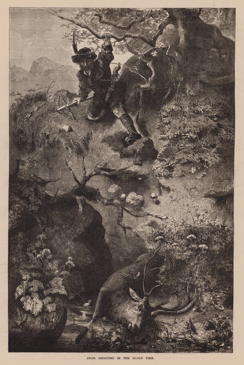 Deer Shooting in the Olden Time by English School