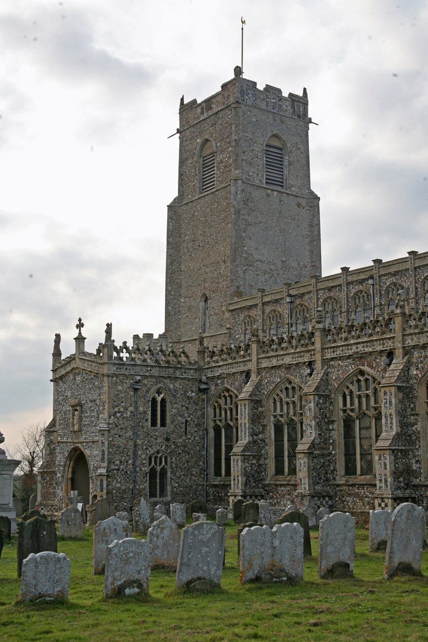 View of the church from the south by English School