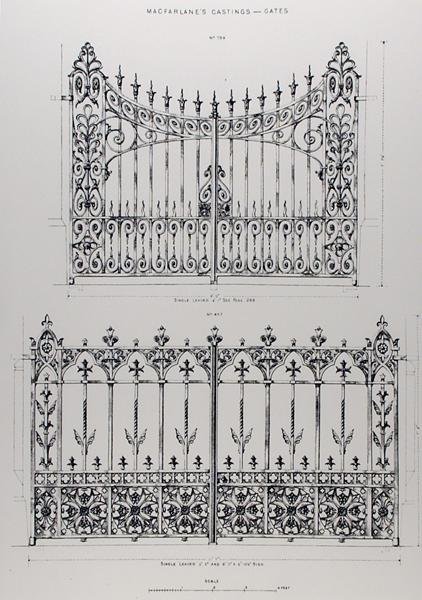 Designs for cast-iron railings, from 