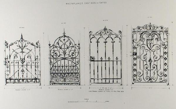 Designs for cast-iron railings, from 