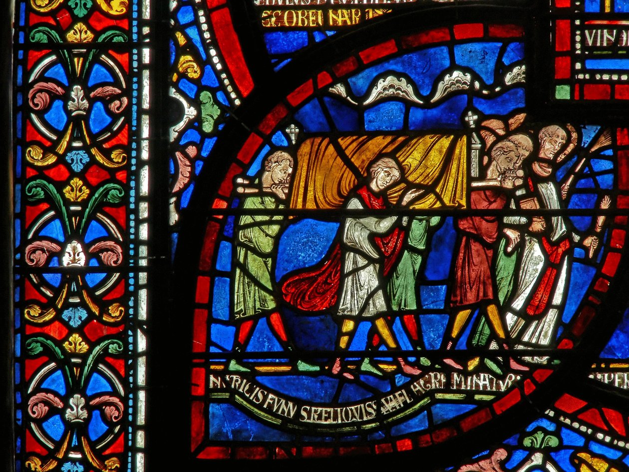 Detail from the Miracle Window depicting Jordan Fitzeisulf