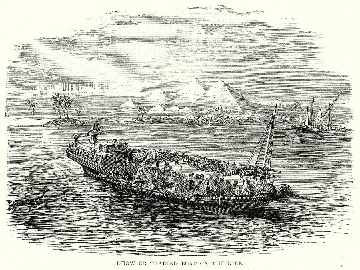 Dhow or Trading Boat on the Nile by English School