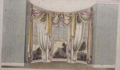 Draperies for Circular Windows, Plate 108 from Ackermann
