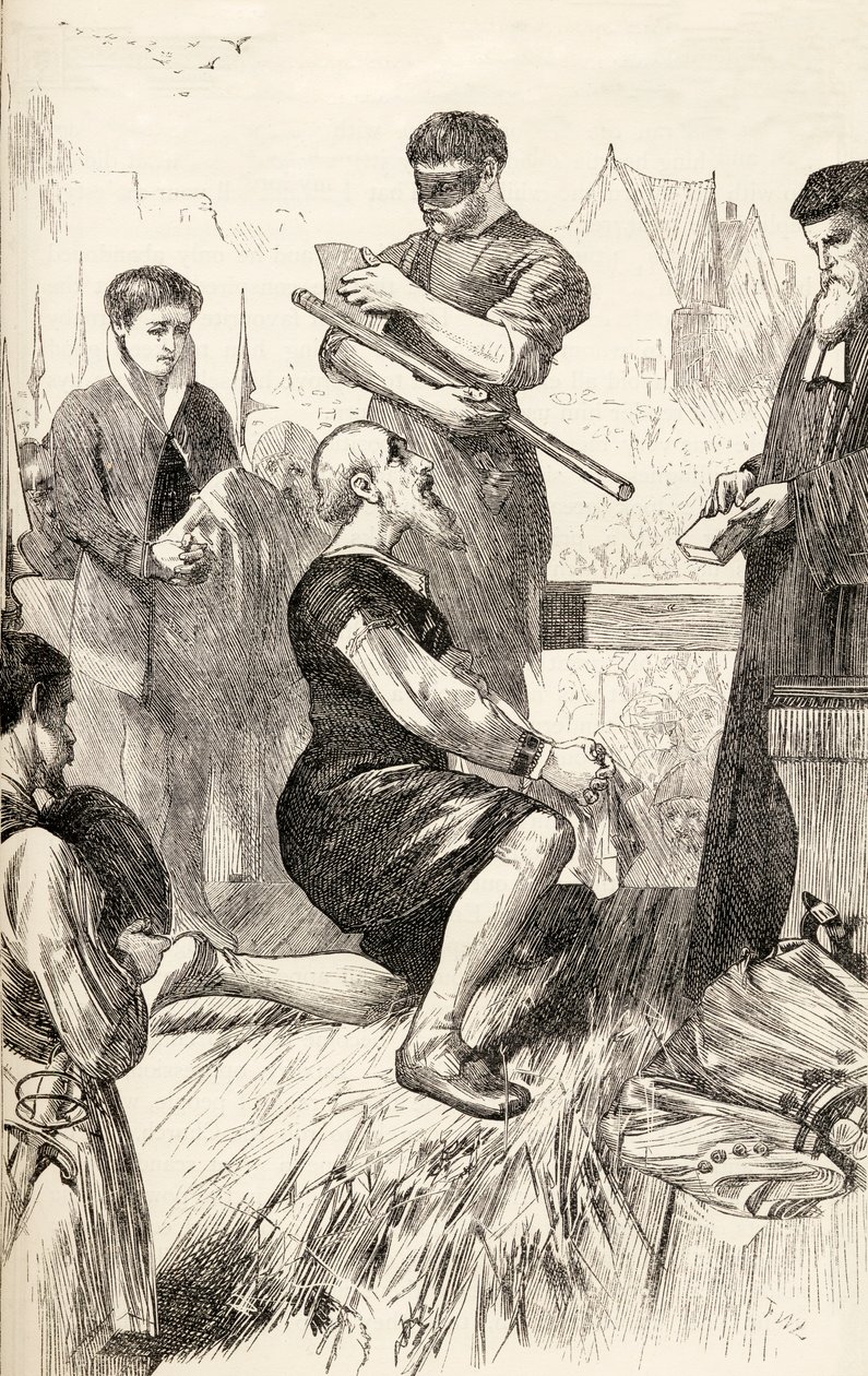 Edward Seymour on the Scaffold Awaiting His Execution, c.1865 by English School