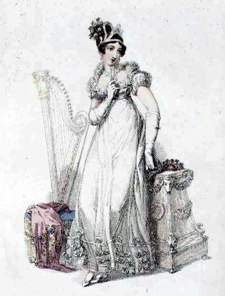 Evening Dress, Fashion Plate from Ackermann