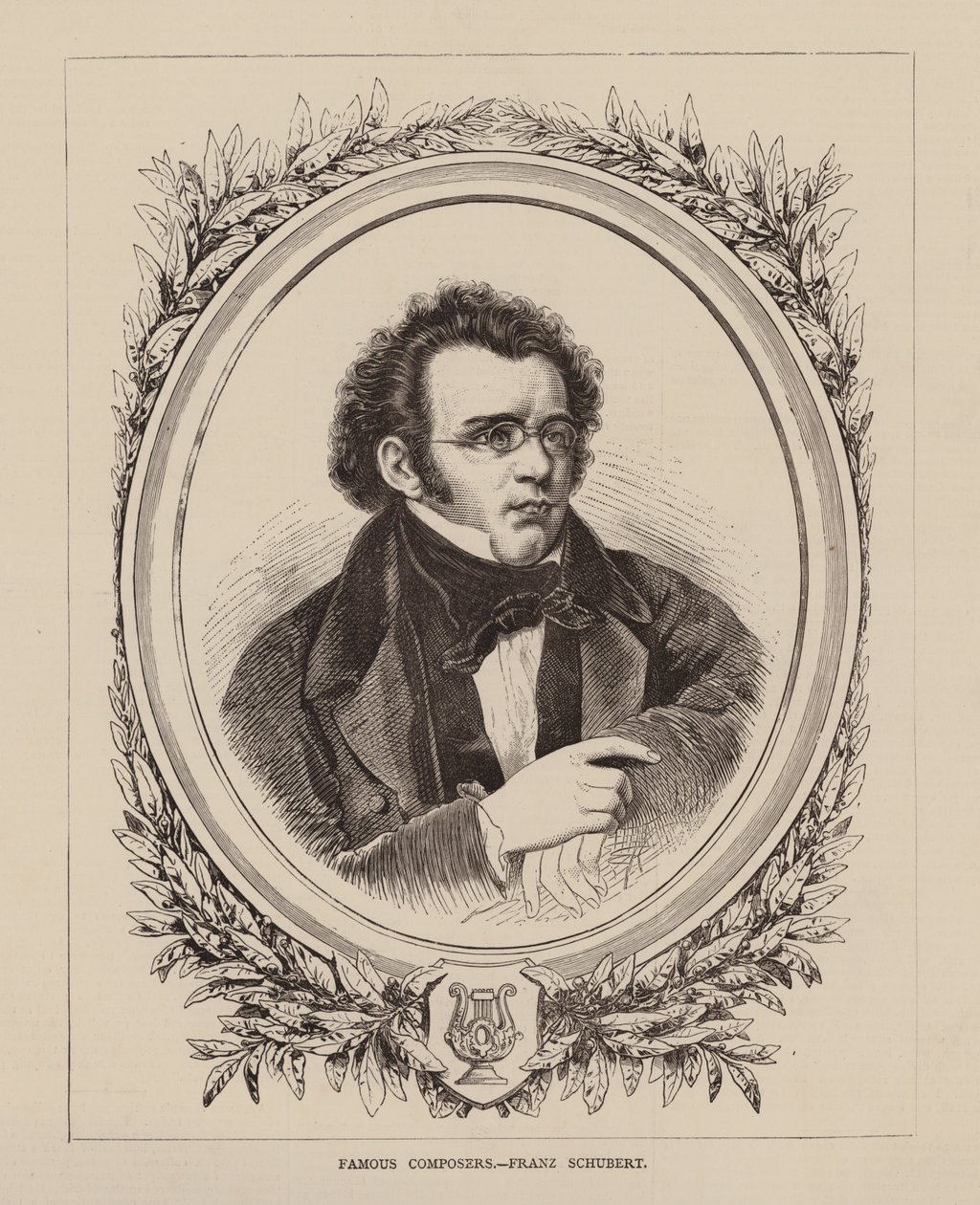 Famous Composers, Franz Schubert by English School