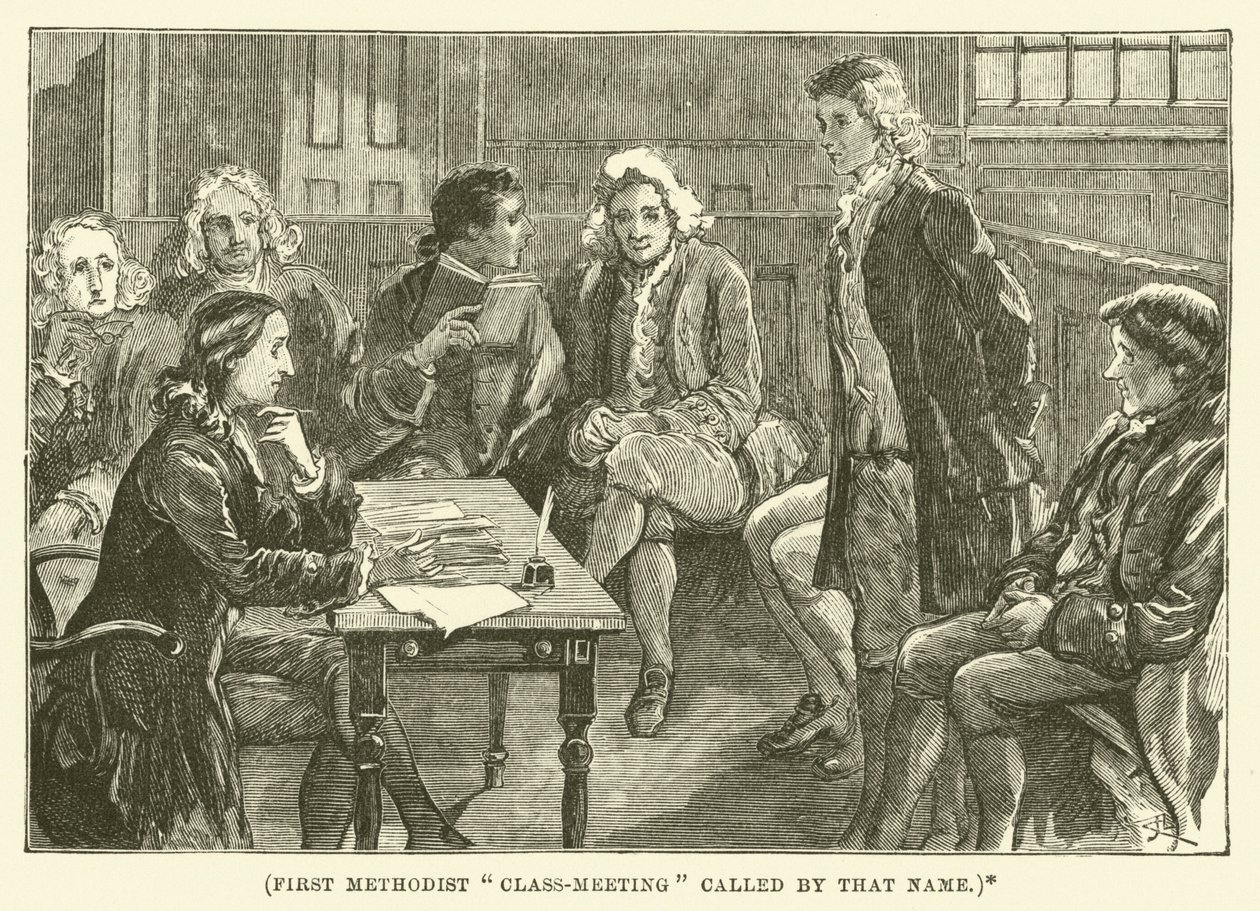 First Methodist "Class-Meeting" Called by That Name (engraving) by English School