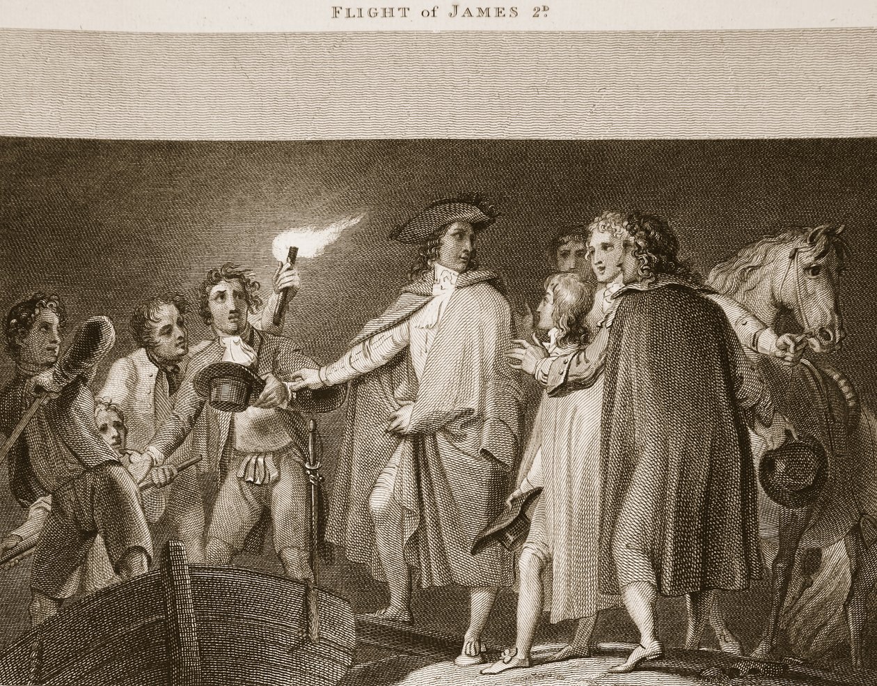 Flight of James II, Illustration from David Hume