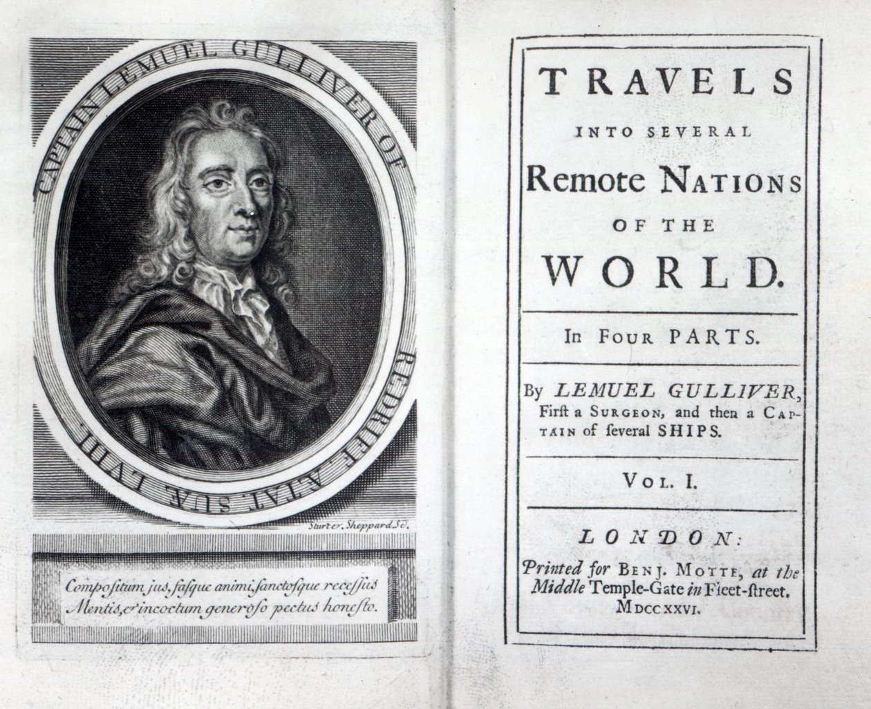 Frontispiece and Titlepage to Gulliver