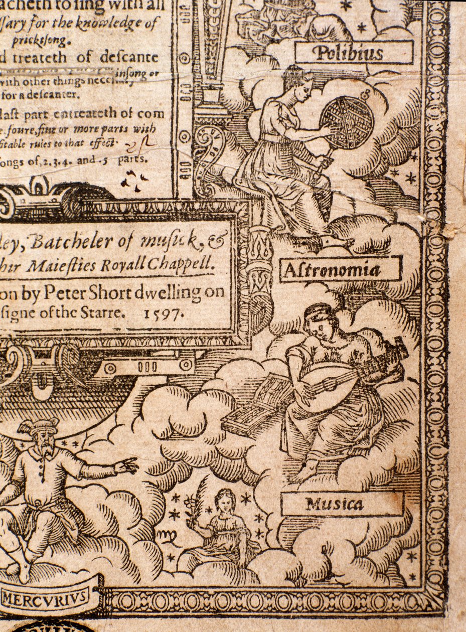 Frontispiece from A Plaine and Easie Introduction to Practicall Musicke by Thomas Morley, Detail, 1597 by English School