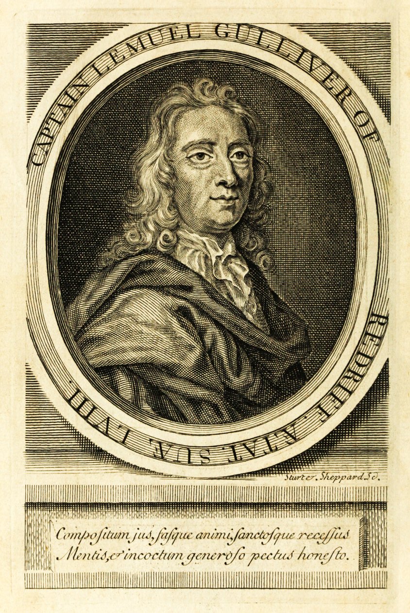 Frontispiece Portrait of Captain Lemuel Gulliver from 