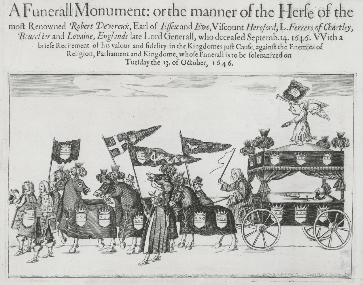 Funeral cortege of Robert Devereux, 3rd Earl of Essex by English School