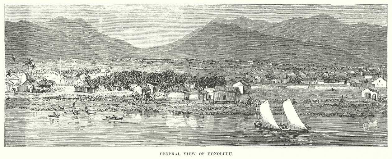 General View of Honolulu by English School