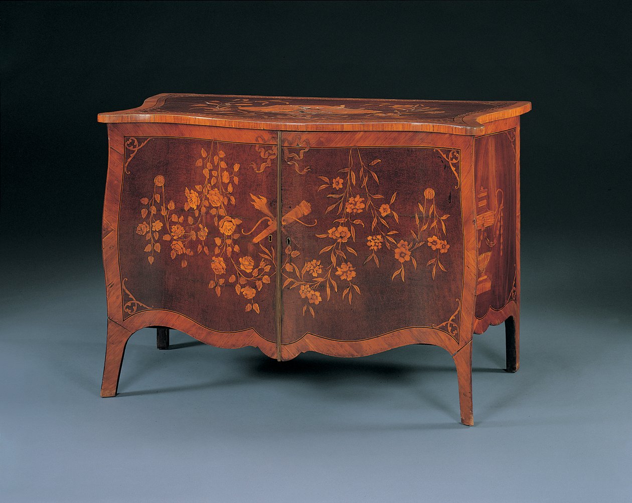 George III Marquetry Commode in the Manner of John Cobb by English School