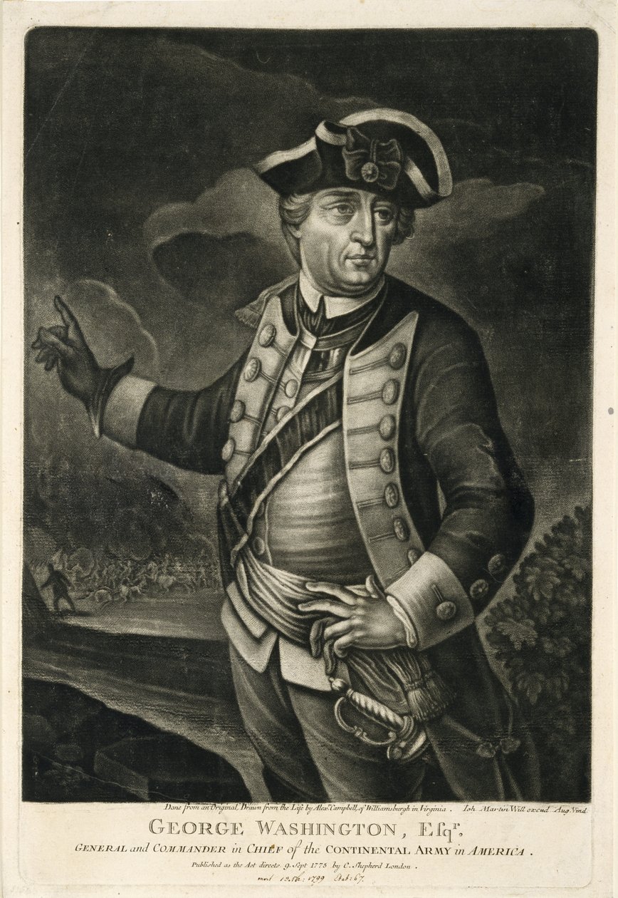 George Washington, General and Commander in Chief of the Continental Army in America by English School