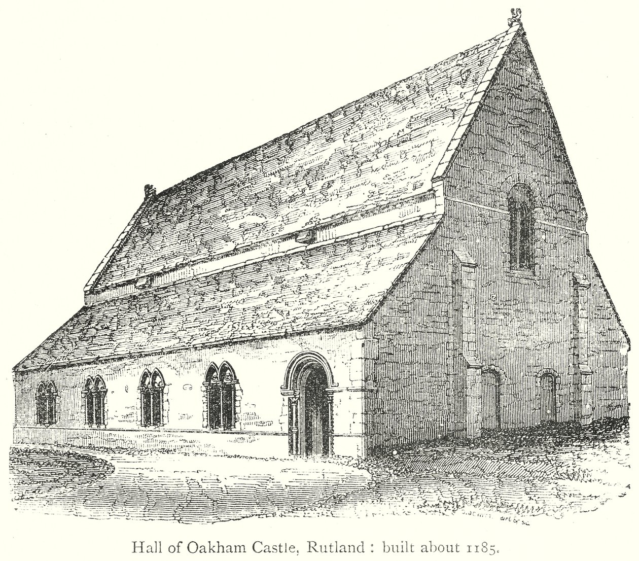 Hall of Oakham Castle, Rutland: Built about 1185 by English School