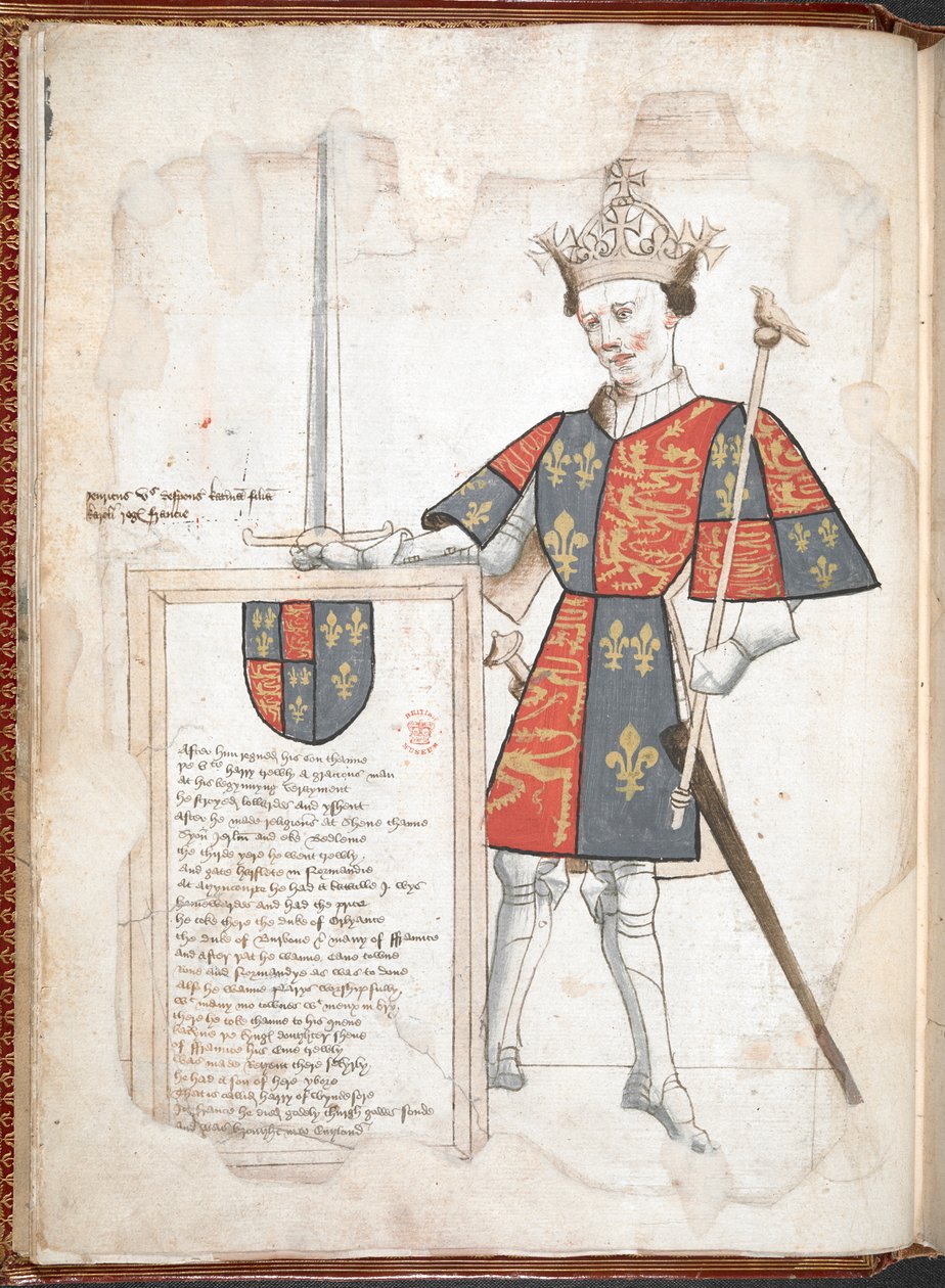 An English king in armour and tabard (Henry V) from 