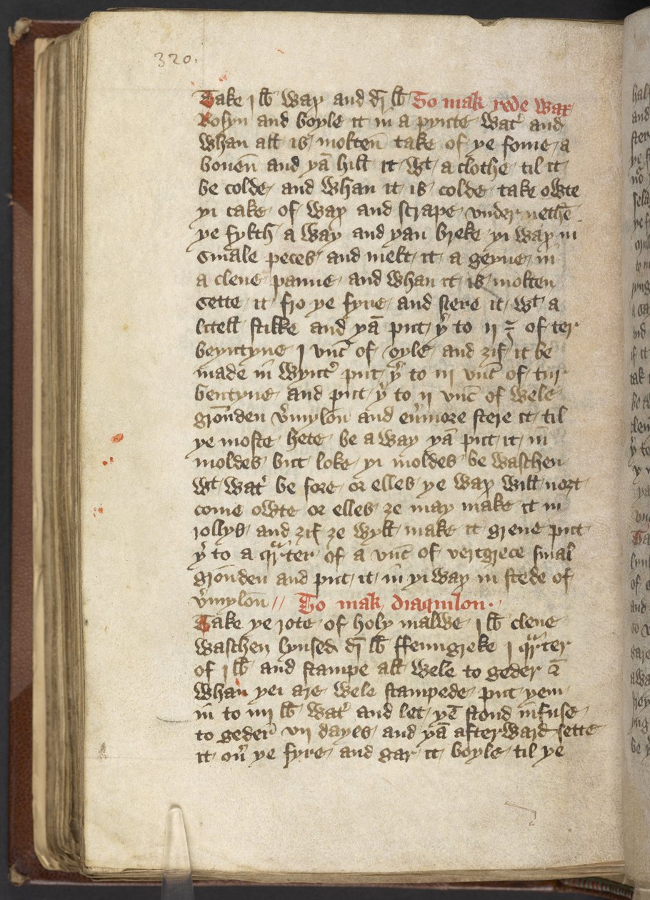 Medical and culinary recipes, c.1395 by English School